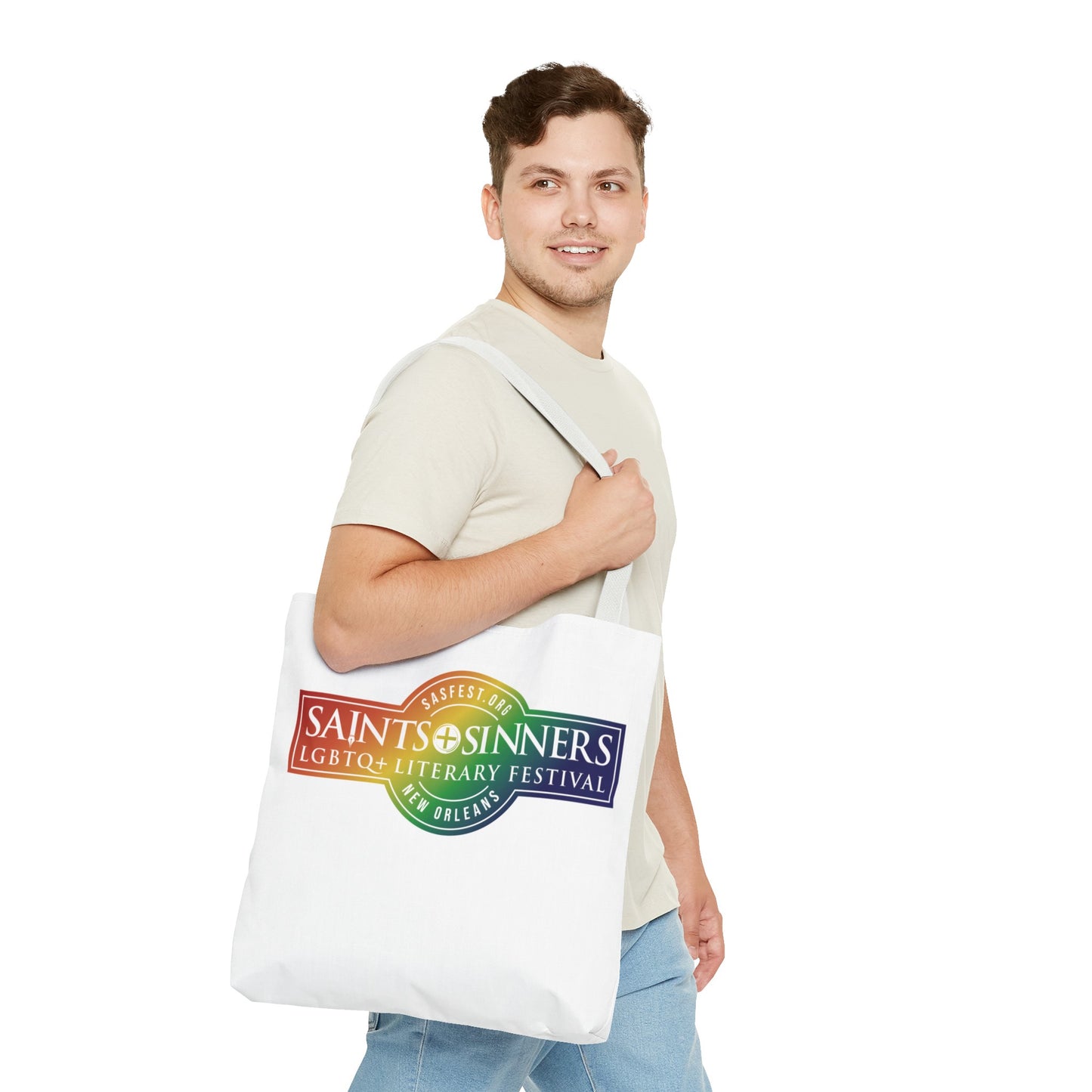 Saints & Sinners Rainbow Logo Tote Bag