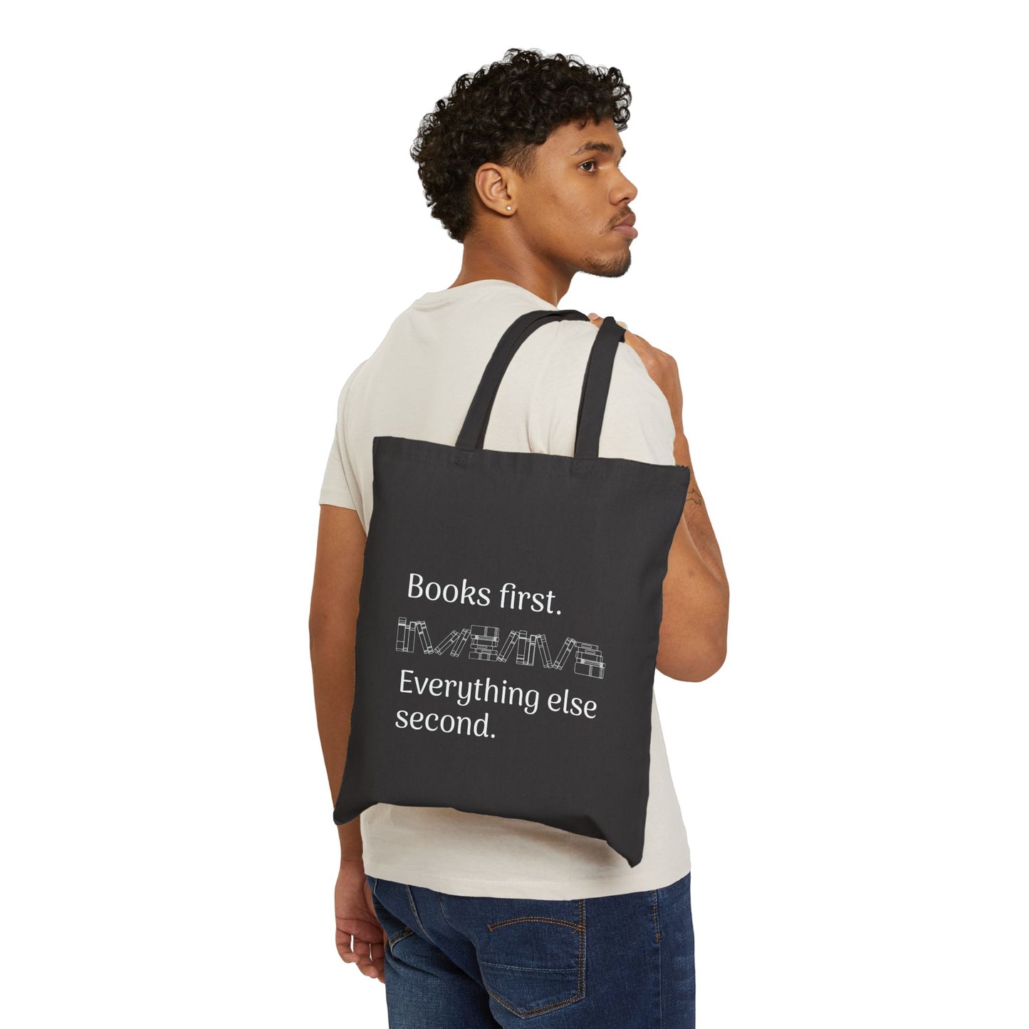 "Books First" Tote Bag