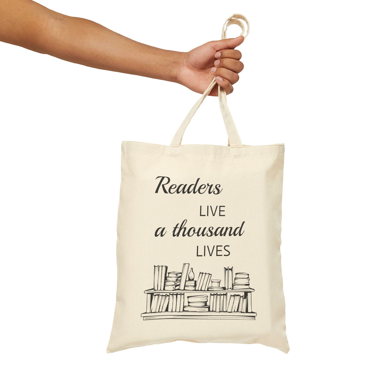 Readers Live a Thousand Lives Tote Bag