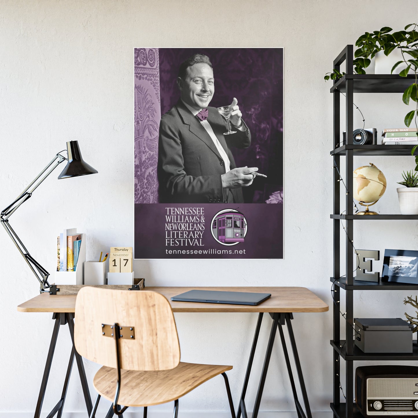 Tennessee Williams w/ Cocktail Poster