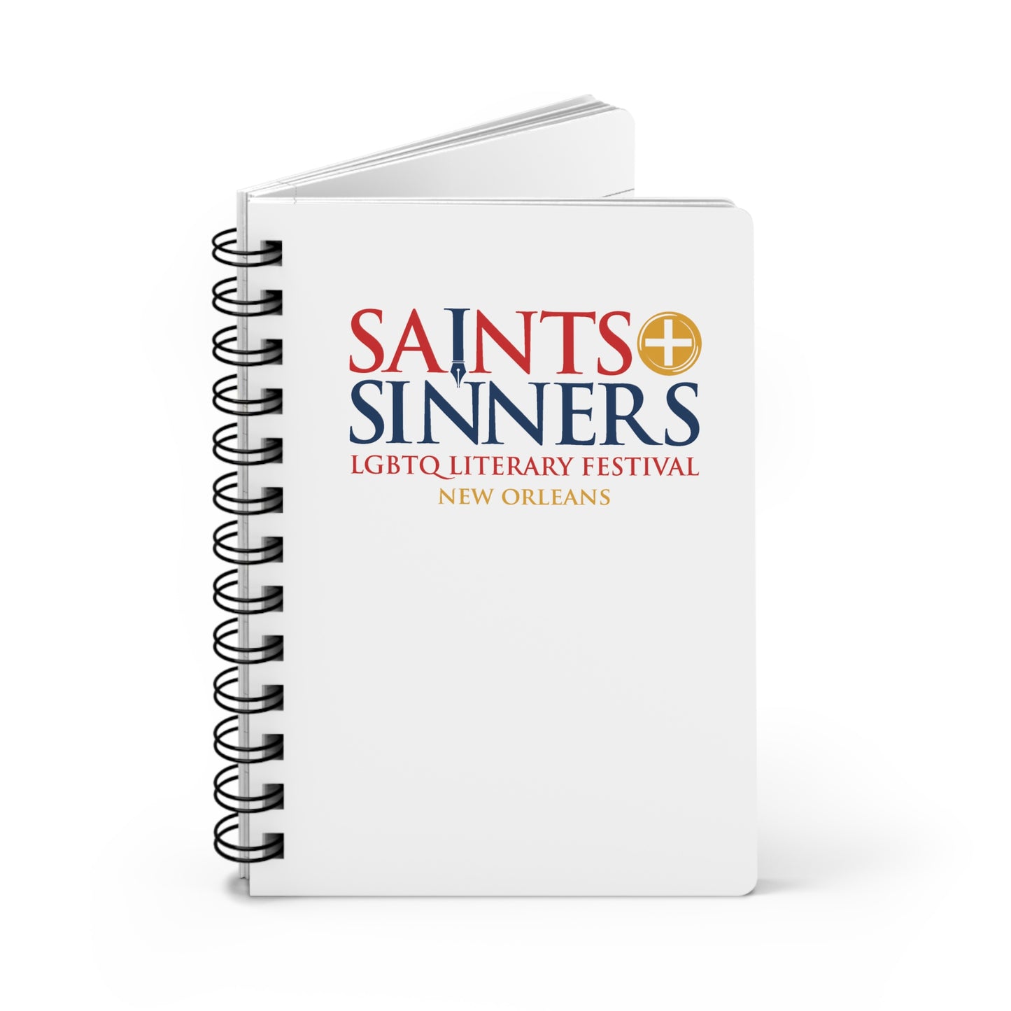 Saints & Sinners Logo Spiral Bound Journal - White