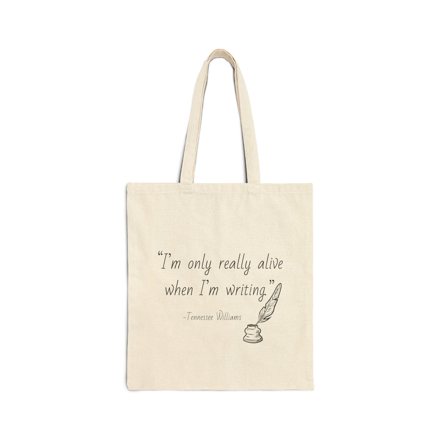 “I’m only really alive when I’m writing” Tote Bag