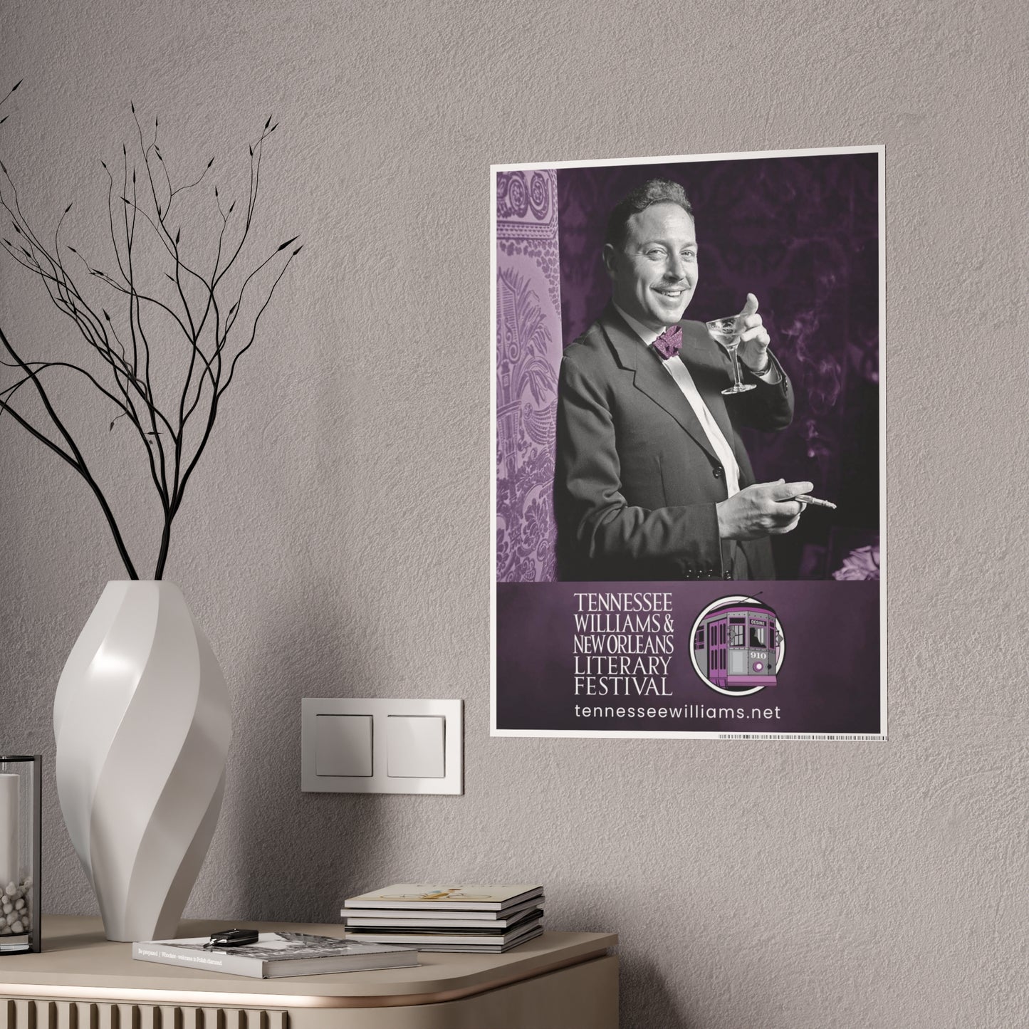 Tennessee Williams w/ Cocktail Poster