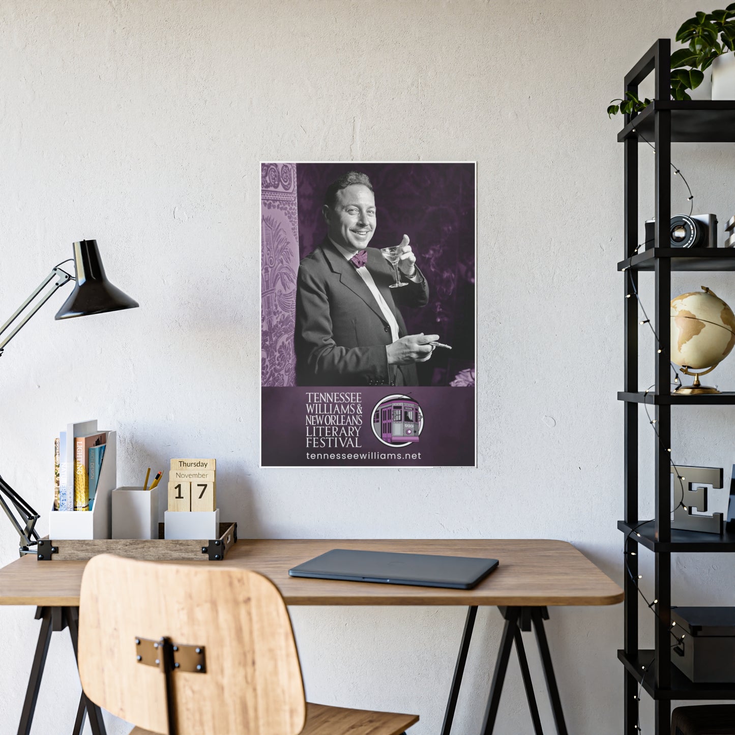 Tennessee Williams w/ Cocktail Poster