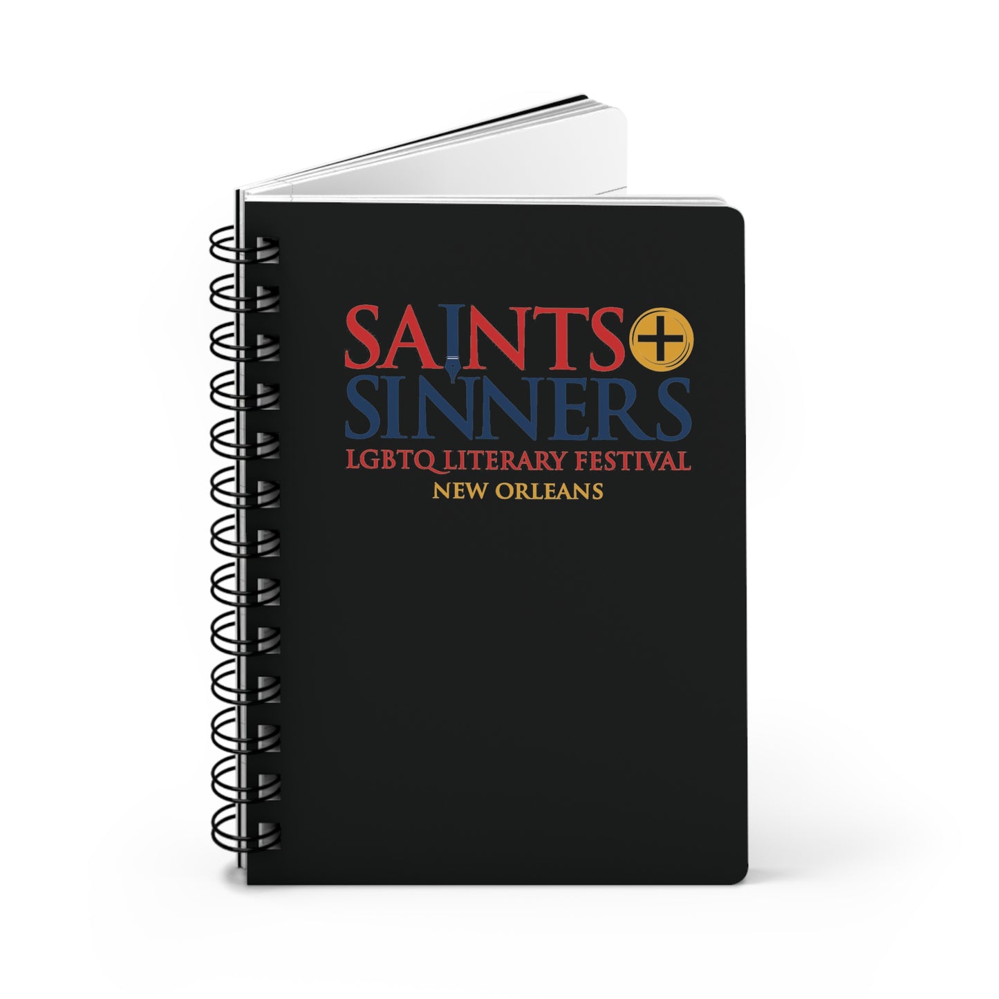 Saints & Sinners Logo Spiral Bound Journal - Black