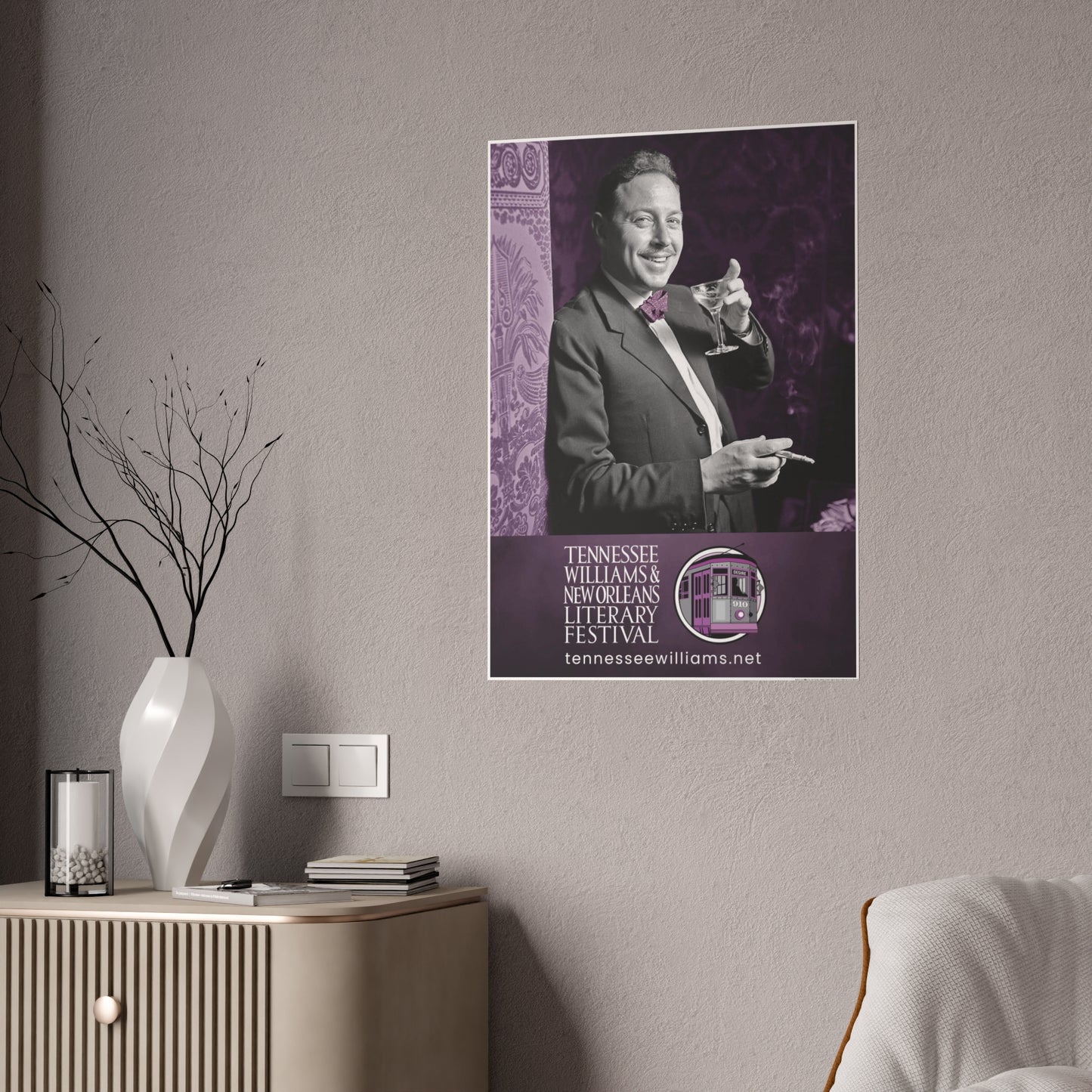 Tennessee Williams w/ Cocktail Poster